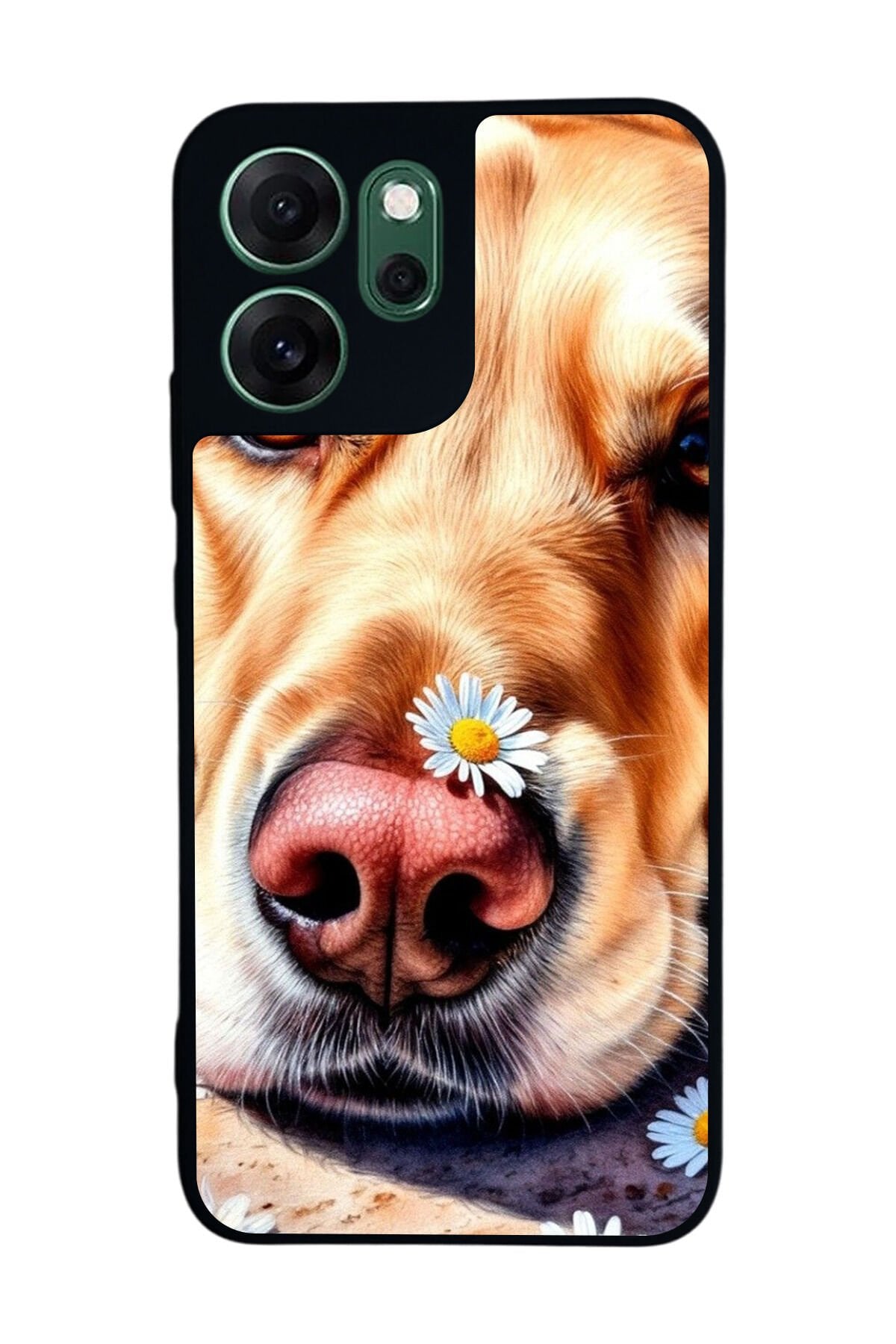 Oppo Reno 14F Uyumlu Golden Kopek Tasarımlı Glossy Premium Kılıf