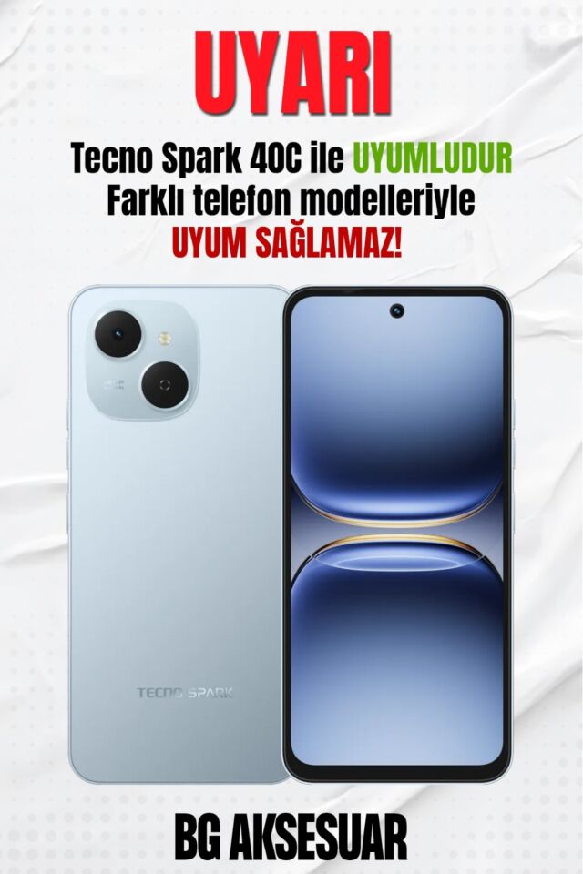 Tecno Spark 40C Uyumlu Kılıf – Yumuşak Silikon, Koruyucu, Şok Emici Kapak