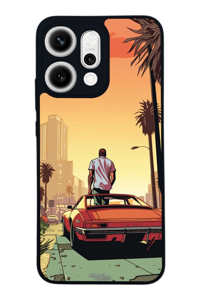 Oppo Reno 14 Uyumlu GTA Tasarımlı Glossy Premium Kılıf