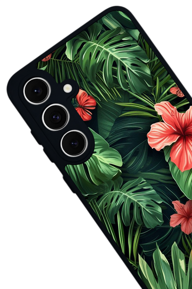 Samsung Galaxy S24 FE Uyumlu Botanik Tasarımlı Glossy Premium Kılıf