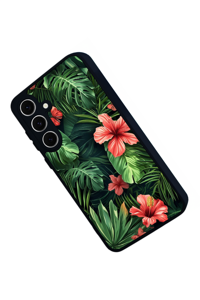 Samsung Galaxy S24 FE Uyumlu Botanik Tasarımlı Glossy Premium Kılıf