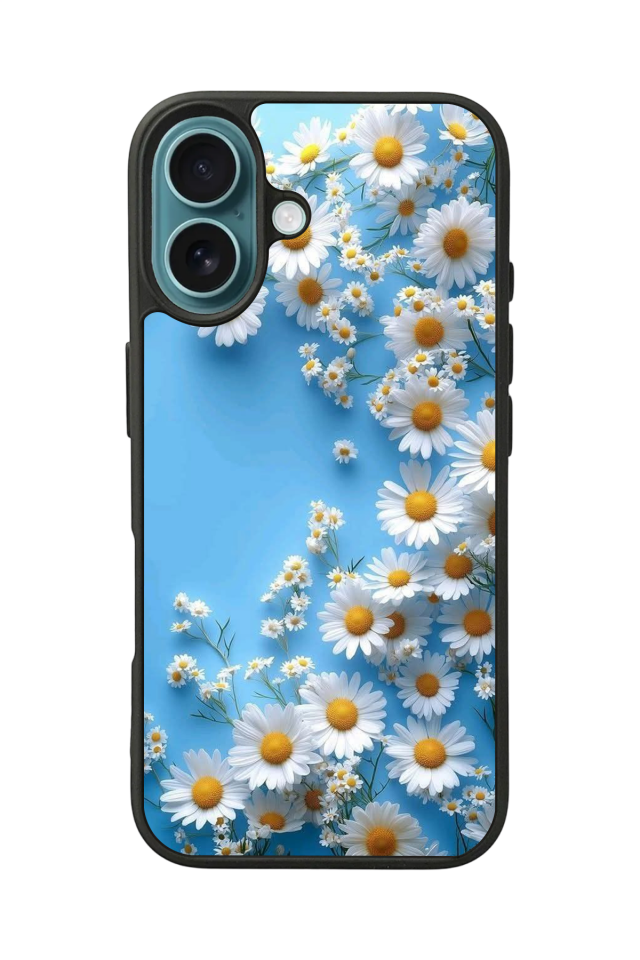 iPhone 16 Uyumlu Cicek Tasarımlı Glossy Premium Kılıf