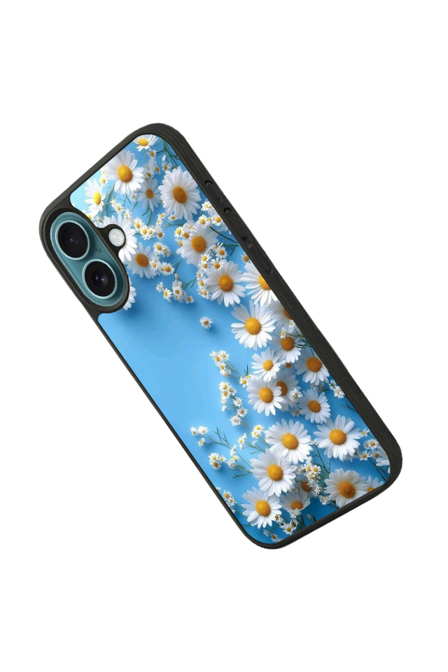 iPhone 16 Uyumlu Cicek Tasarımlı Glossy Premium Kılıf