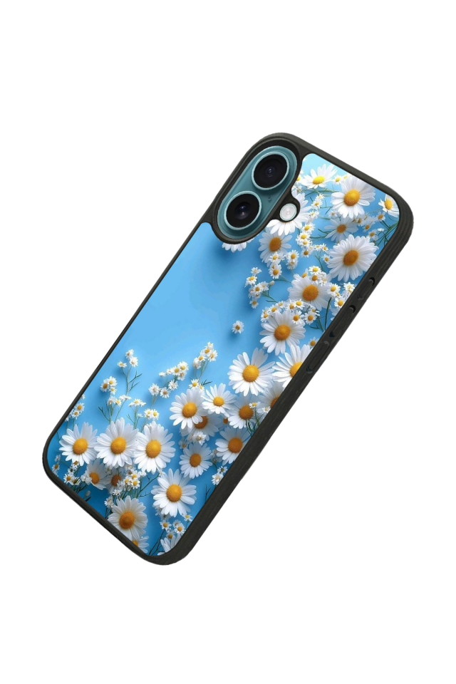 iPhone 16 Uyumlu Cicek Tasarımlı Glossy Premium Kılıf