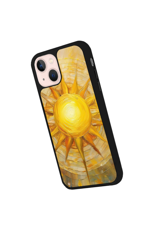 iPhone 15 Plus Uyumlu Güneş Tasarımlı Glossy Premium Kılıf