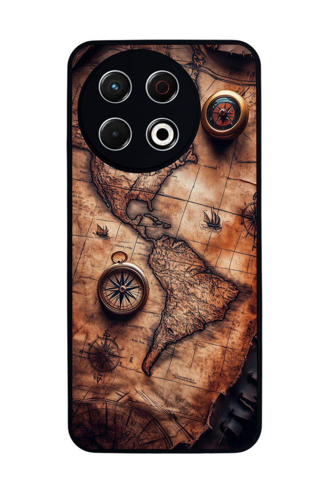 Tecno Spark 30 Pro Uyumlu Harita Tasarımlı Glossy Premium Kılıf