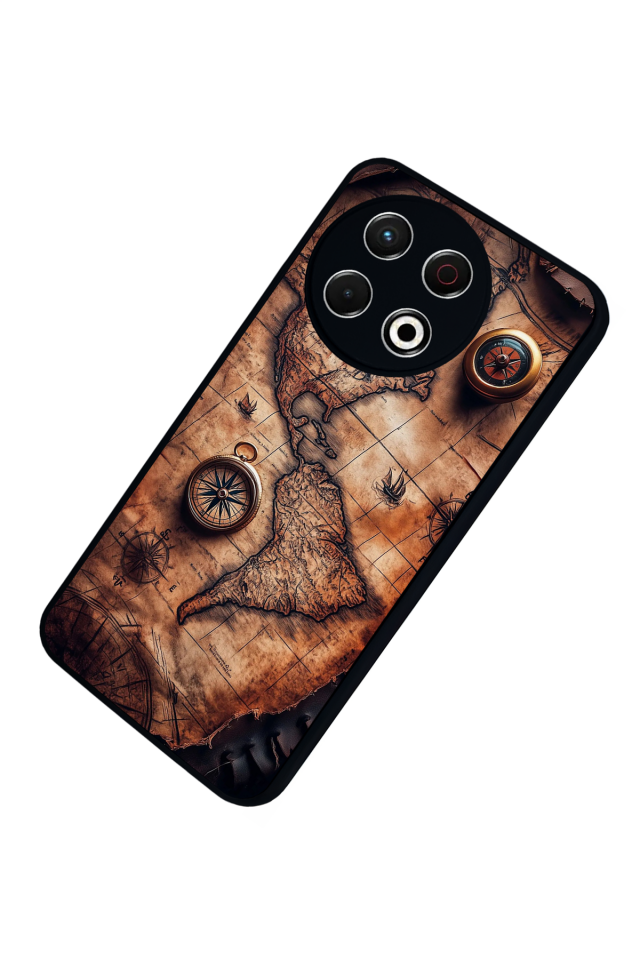 Tecno Spark 30 Pro Uyumlu Harita Tasarımlı Glossy Premium Kılıf