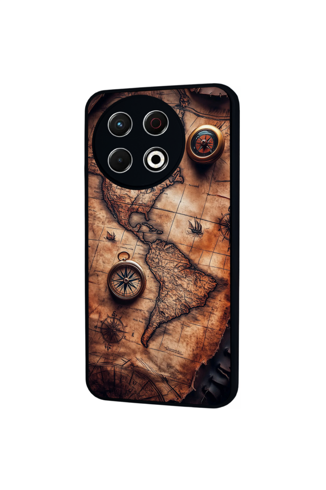 Tecno Spark 30 Pro Uyumlu Harita Tasarımlı Glossy Premium Kılıf