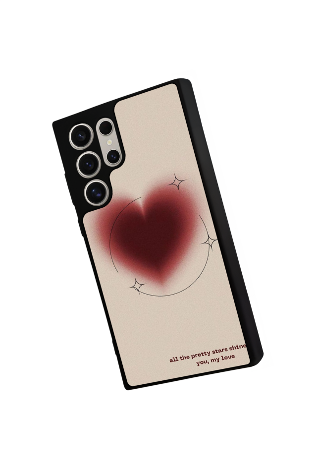 Samsung Galaxy S24 Ultra Uyumlu Kalp Love Tasarımlı Glossy Premium Kılıf
