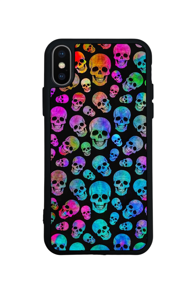 iPhone X/ XS Uyumlu KuruKafa Tasarımlı Glossy Premium Kılıf