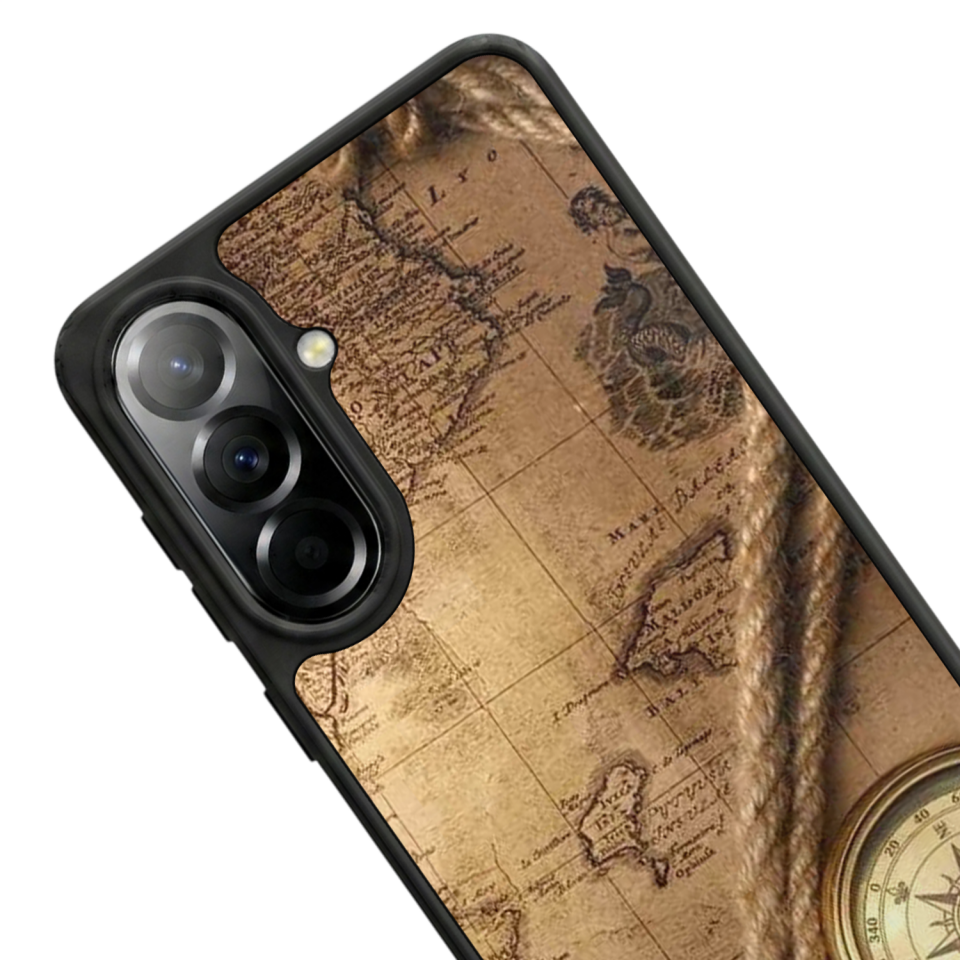 Samsung Galaxy A57 Uyumlu Pusula Tasarımlı Glossy Premium Kılıf