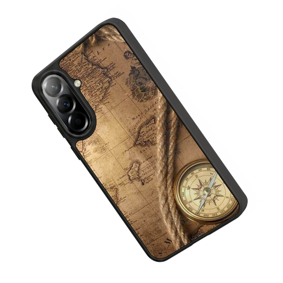 Samsung Galaxy A57 Uyumlu Pusula Tasarımlı Glossy Premium Kılıf