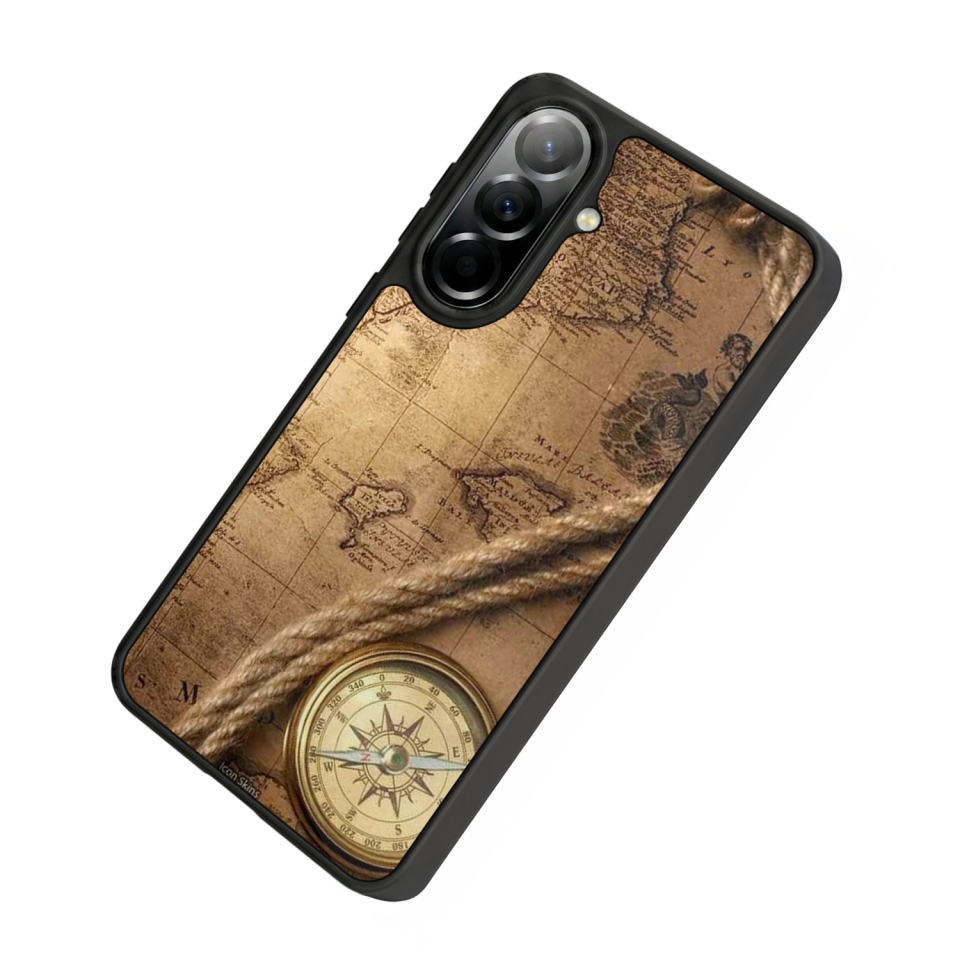 Samsung Galaxy A57 Uyumlu Pusula Tasarımlı Glossy Premium Kılıf