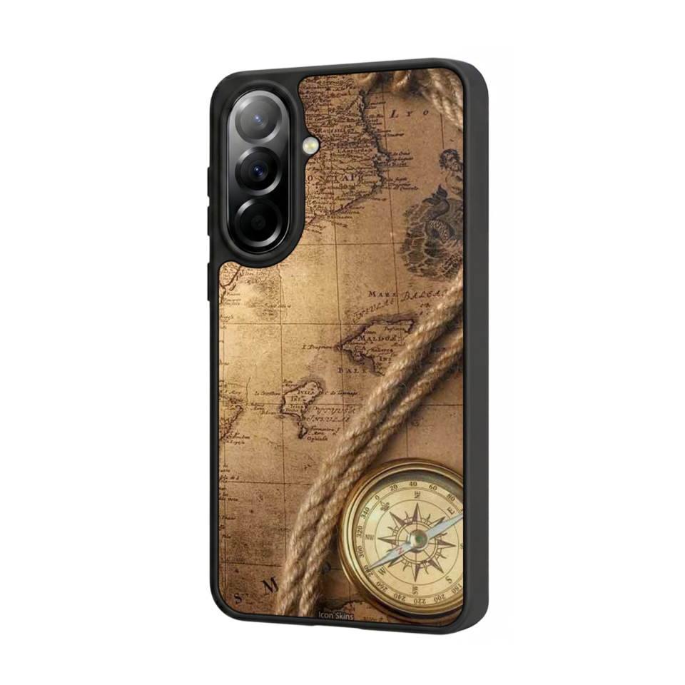 Samsung Galaxy A57 Uyumlu Pusula Tasarımlı Glossy Premium Kılıf