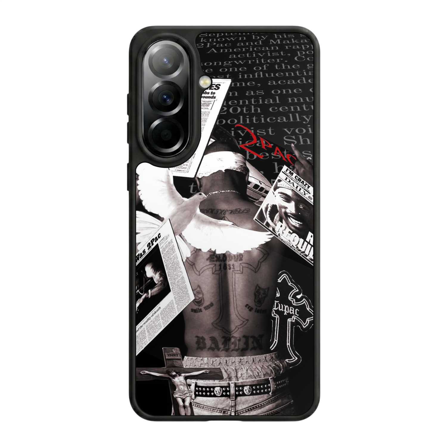 Samsung Galaxy A37 Uyumlu Tupac Tasarımlı Glossy Premium Kılıf