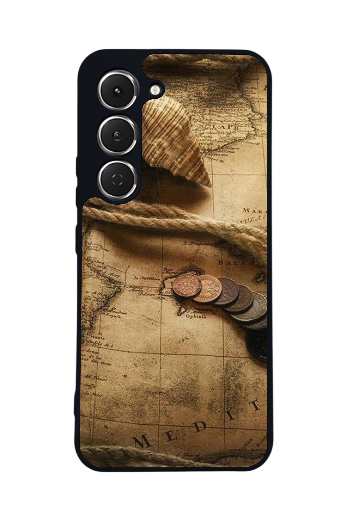Tecno Spark 40 Pro Uyumlu Pusula Tasarımlı Glossy Premium Kılıf