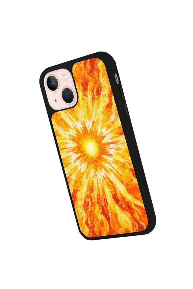 iPhone 15 Plus Uyumlu Güneş Tasarımlı Glossy Premium Kılıf