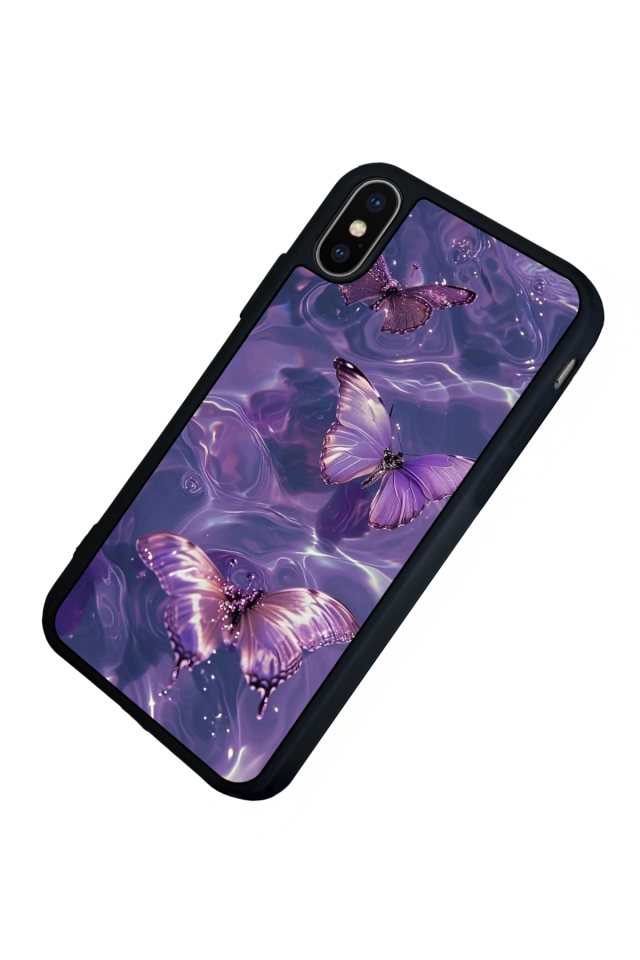 iPhone XS Max Uyumlu Kelebek Tasarımlı Glossy Premium Kılıf