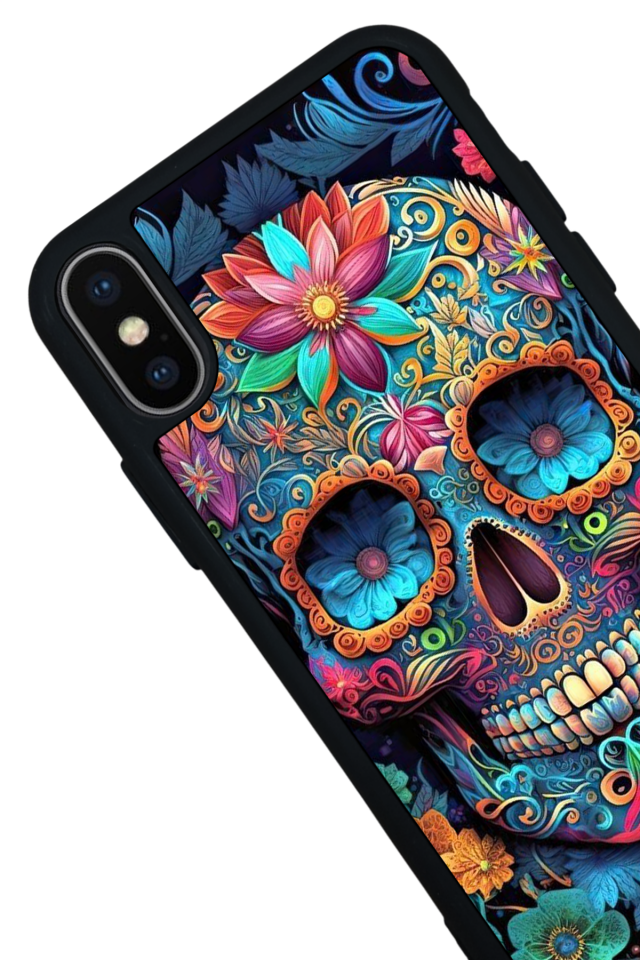 iPhone X/ XS Uyumlu KuruKafa Tasarımlı Glossy Premium Kılıf