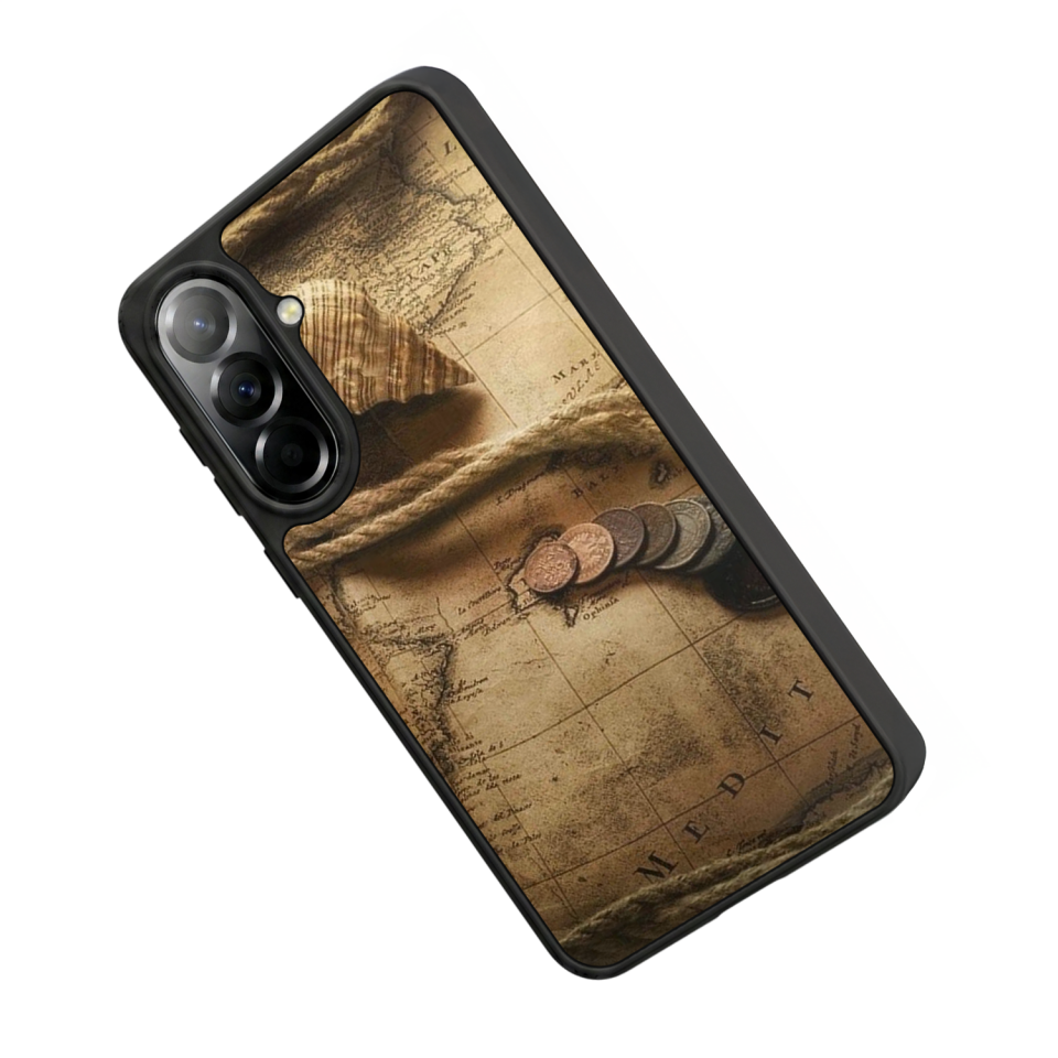Samsung Galaxy A57 Uyumlu Pusula Tasarımlı Glossy Premium Kılıf
