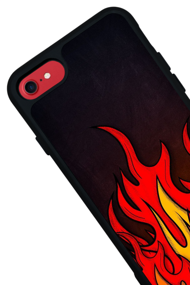 iPhone 7 Uyumlu Retro Flame Patterns Tasarımlı Glossy Premium Kılıf