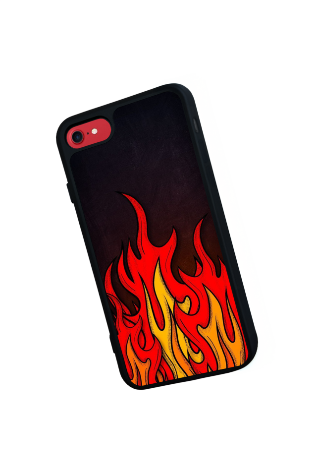 iPhone 7 Uyumlu Retro Flame Patterns Tasarımlı Glossy Premium Kılıf
