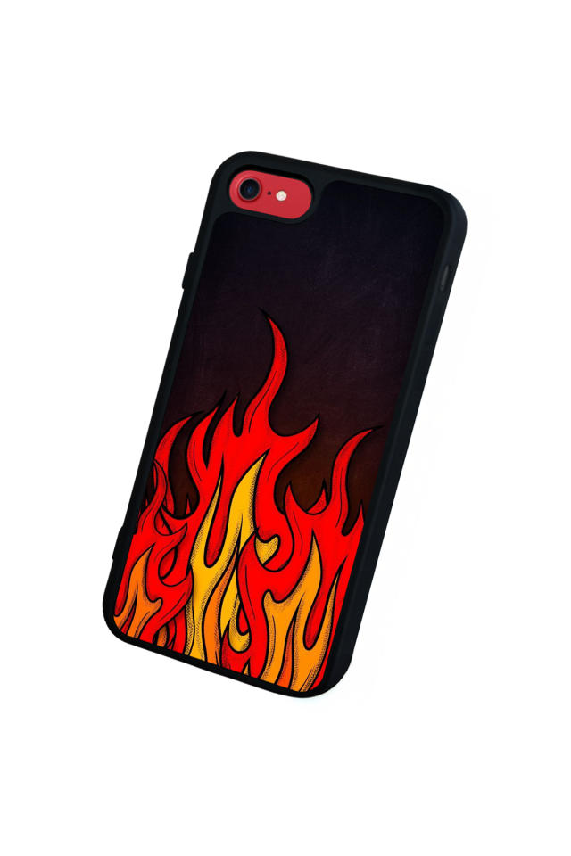 iPhone 7 Uyumlu Retro Flame Patterns Tasarımlı Glossy Premium Kılıf