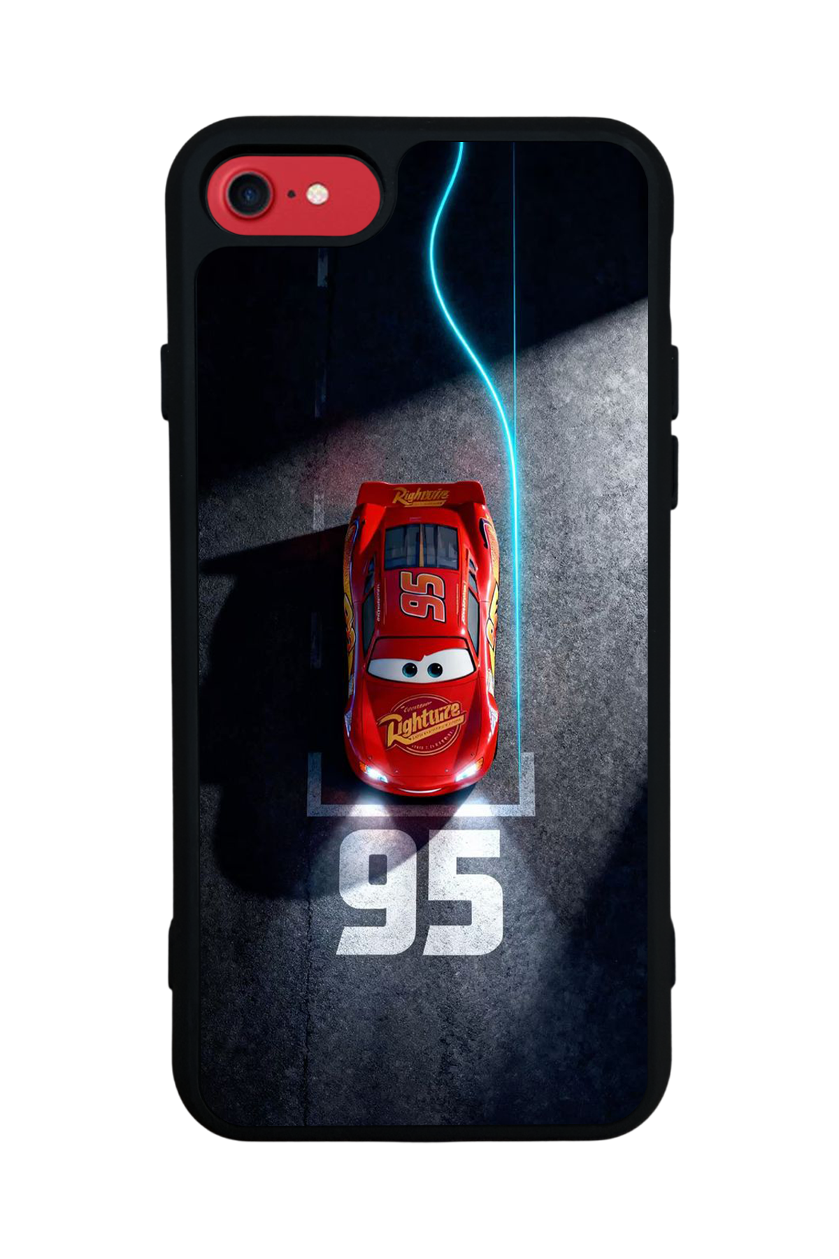 iPhone 8 Uyumlu Şimsek McQueen Tasarımlı Glossy Premium Kılıf