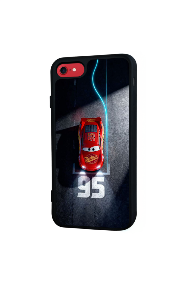 iPhone 8 Uyumlu Şimsek McQueen Tasarımlı Glossy Premium Kılıf