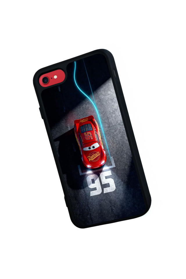 iPhone 8 Uyumlu Şimsek McQueen Tasarımlı Glossy Premium Kılıf