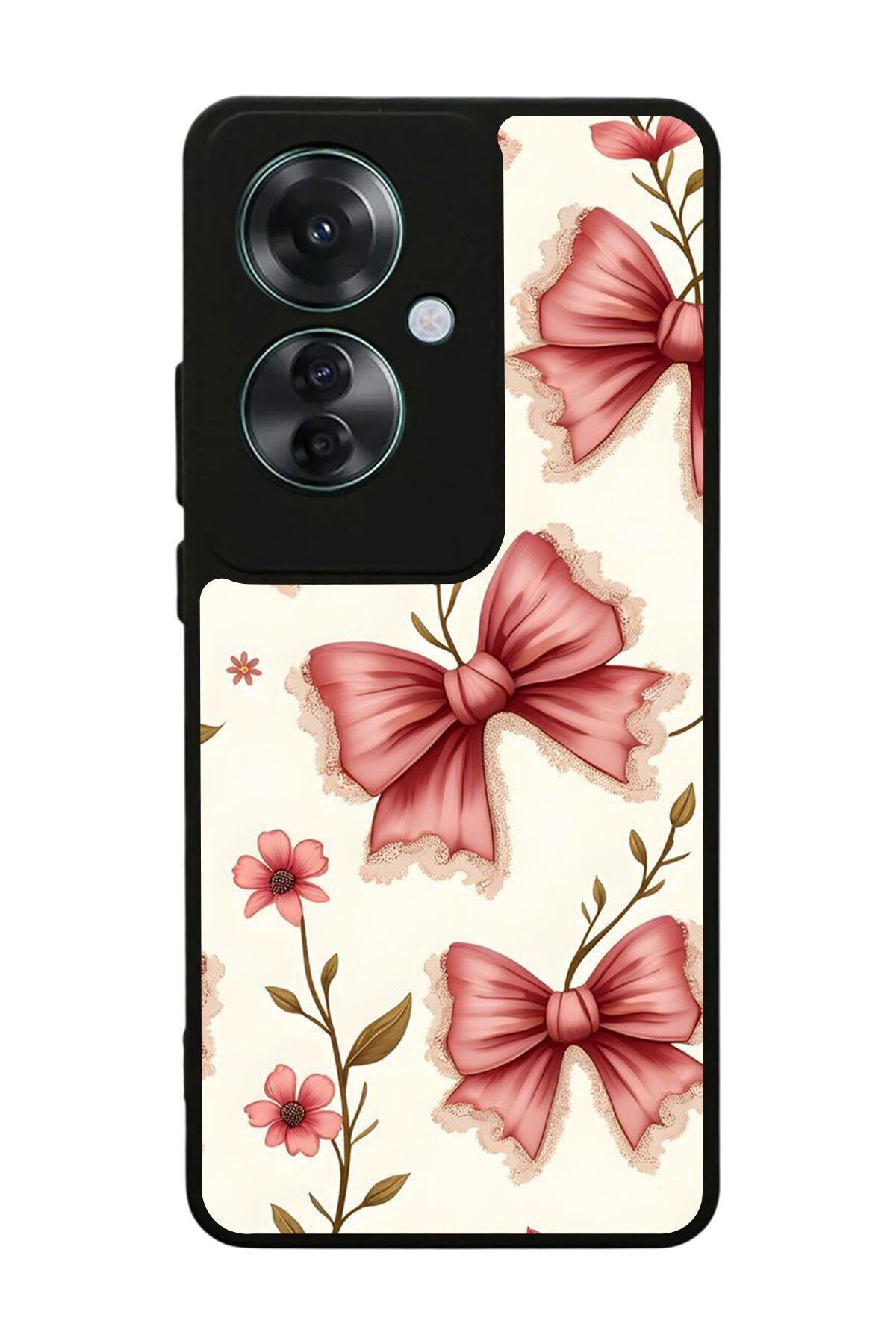 Oppo Reno 11F Uyumlu Kurdele Tasarımlı Glossy Premium Kılıf