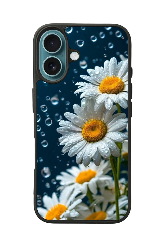 iPhone 16 Uyumlu Cicek Tasarımlı Glossy Premium Kılıf