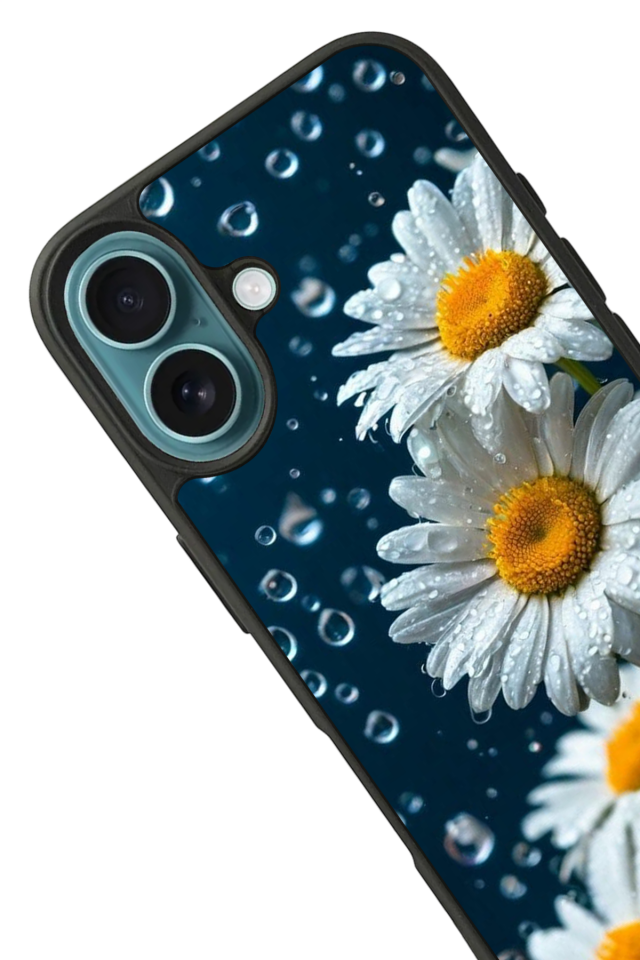 iPhone 16 Uyumlu Cicek Tasarımlı Glossy Premium Kılıf