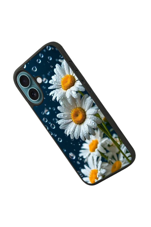 iPhone 16 Uyumlu Cicek Tasarımlı Glossy Premium Kılıf