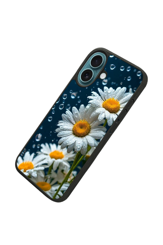 iPhone 16 Uyumlu Cicek Tasarımlı Glossy Premium Kılıf