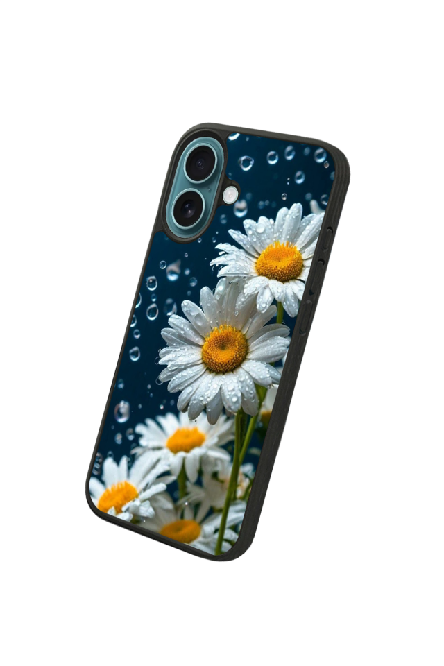iPhone 16 Uyumlu Cicek Tasarımlı Glossy Premium Kılıf
