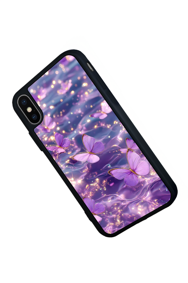 iPhone XS Max Uyumlu Kelebek Tasarımlı Glossy Premium Kılıf