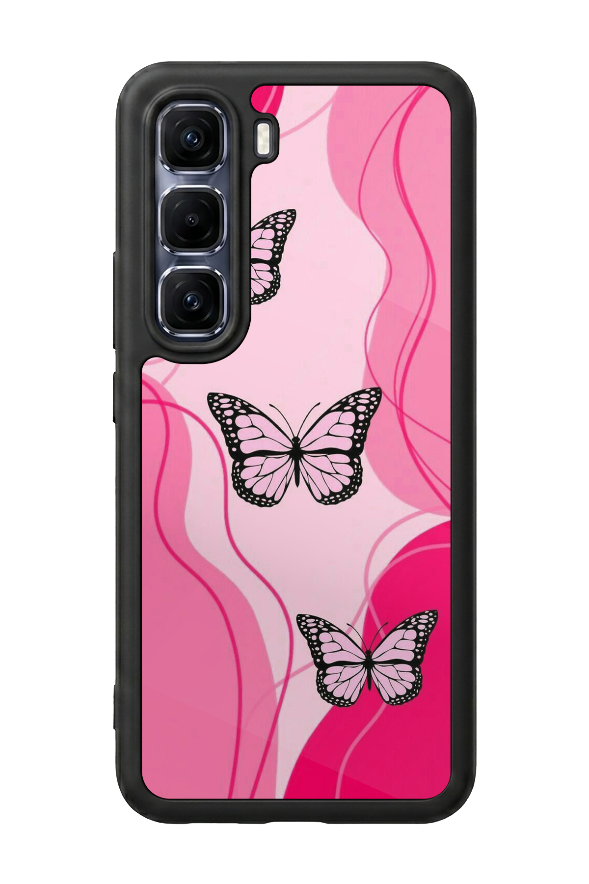 Infinix Hot 60 Pro Plus Uyumlu Kelebek Tasarımlı Glossy Premium Kılıf