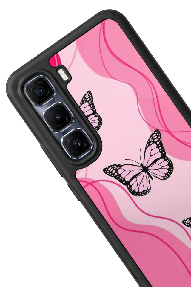 Infinix Hot 60 Pro Plus Uyumlu Kelebek Tasarımlı Glossy Premium Kılıf