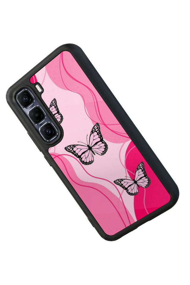 Infinix Hot 60 Pro Plus Uyumlu Kelebek Tasarımlı Glossy Premium Kılıf