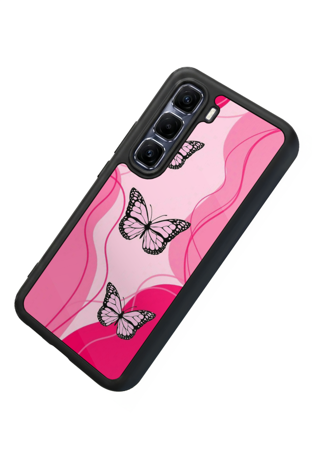 Infinix Hot 60 Pro Plus Uyumlu Kelebek Tasarımlı Glossy Premium Kılıf
