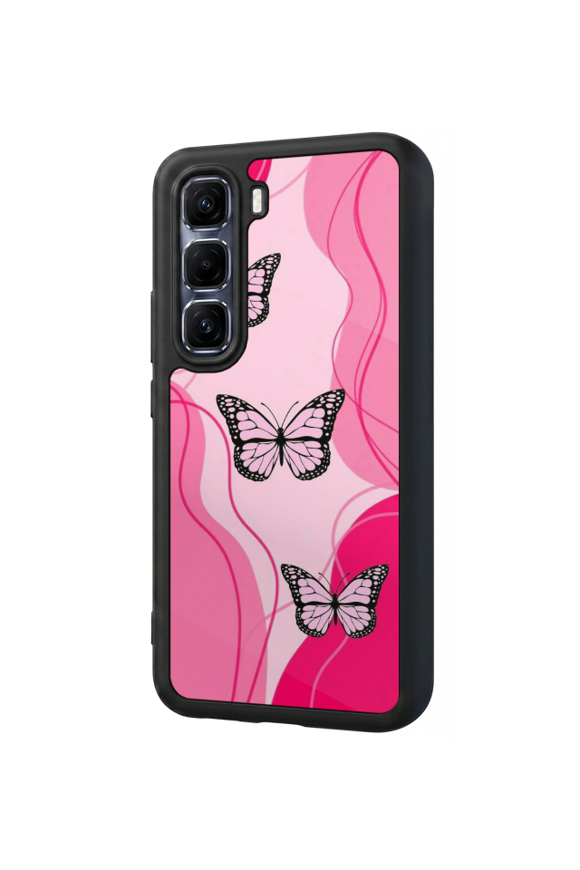 Infinix Hot 60 Pro Plus Uyumlu Kelebek Tasarımlı Glossy Premium Kılıf