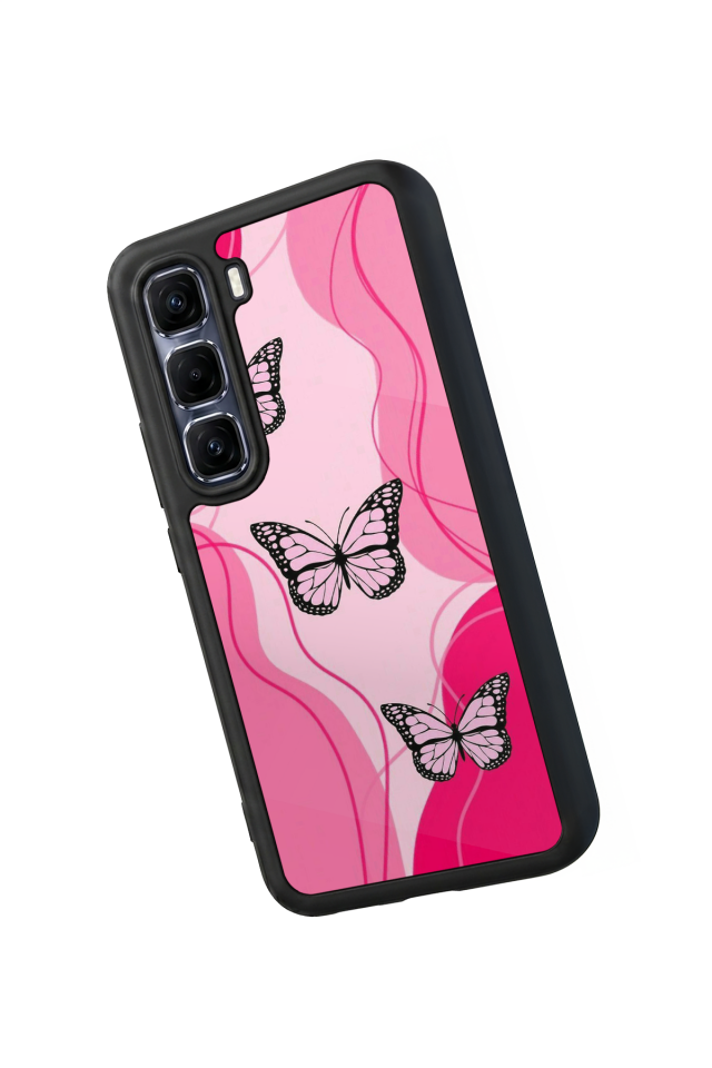 Infinix Hot 60 Pro Plus Uyumlu Kelebek Tasarımlı Glossy Premium Kılıf