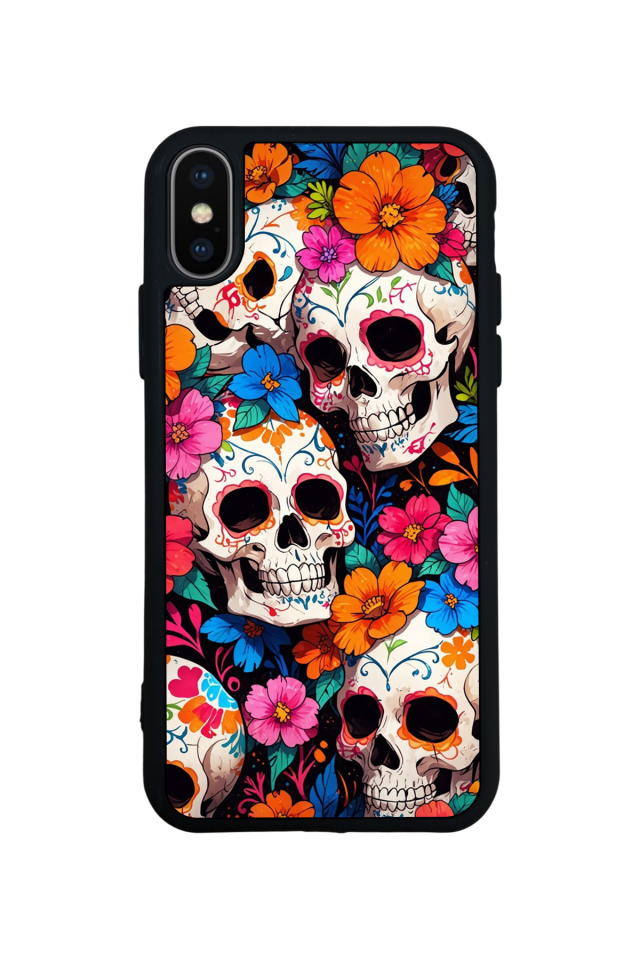 iPhone X/ XS Uyumlu KuruKafa Tasarımlı Glossy Premium Kılıf