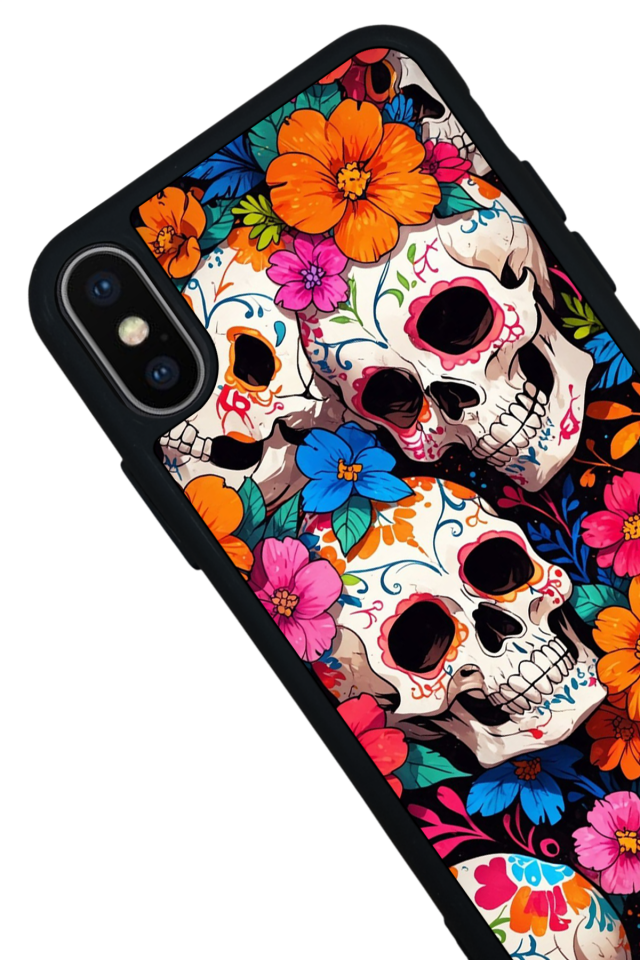 iPhone X/ XS Uyumlu KuruKafa Tasarımlı Glossy Premium Kılıf