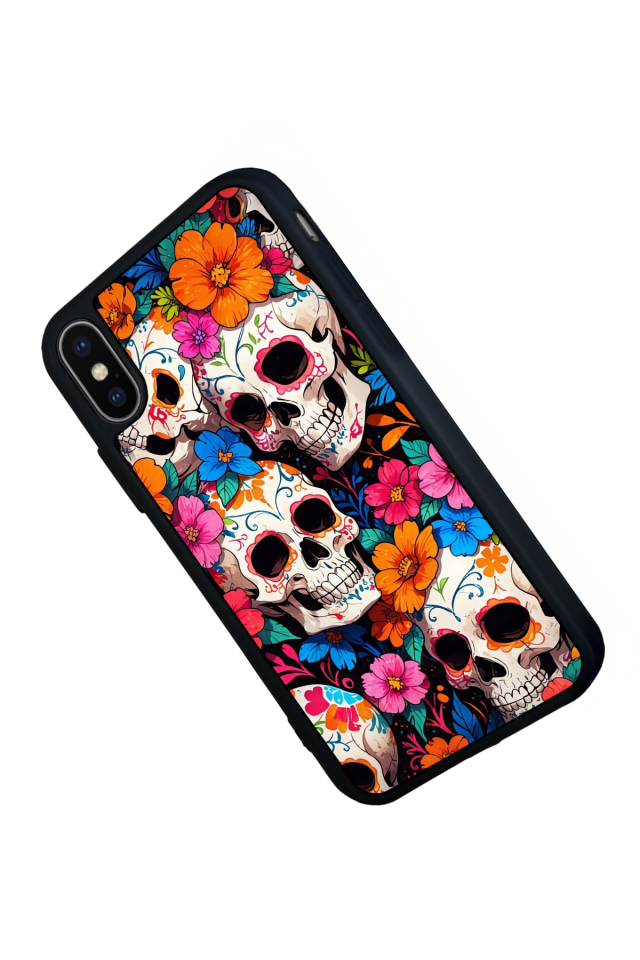 iPhone X/ XS Uyumlu KuruKafa Tasarımlı Glossy Premium Kılıf