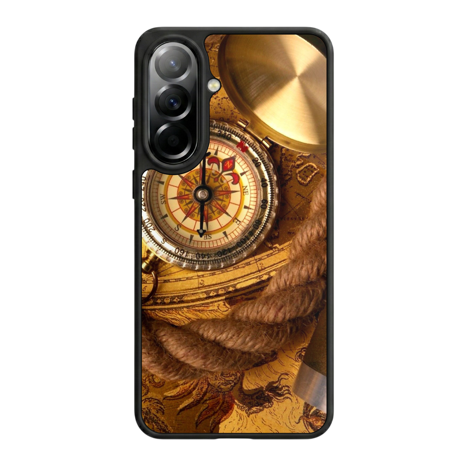 Samsung Galaxy A57 Uyumlu Pusula Tasarımlı Glossy Premium Kılıf