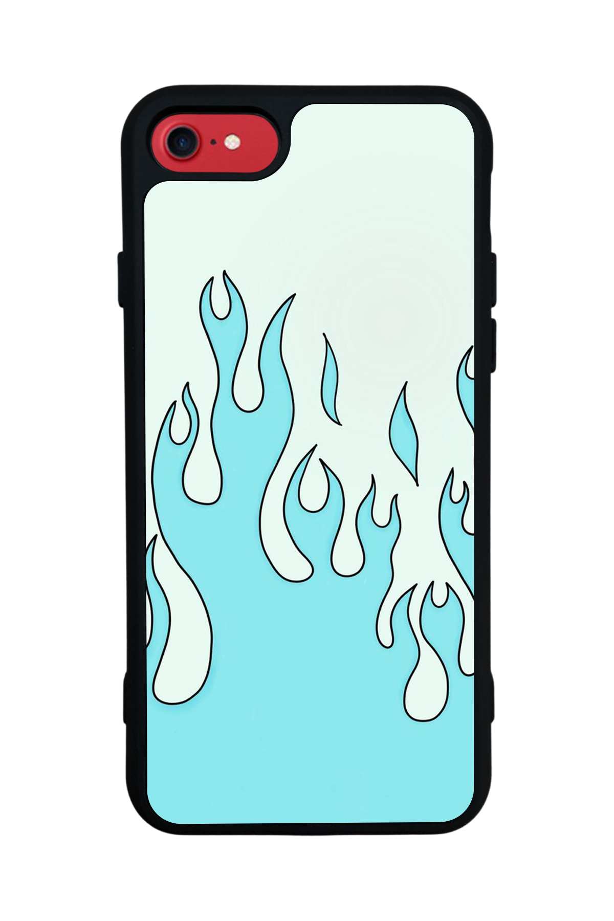 iPhone 7 Uyumlu Retro Flame Patterns Tasarımlı Glossy Premium Kılıf