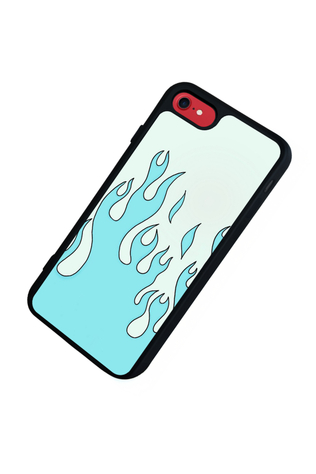 iPhone 7 Uyumlu Retro Flame Patterns Tasarımlı Glossy Premium Kılıf