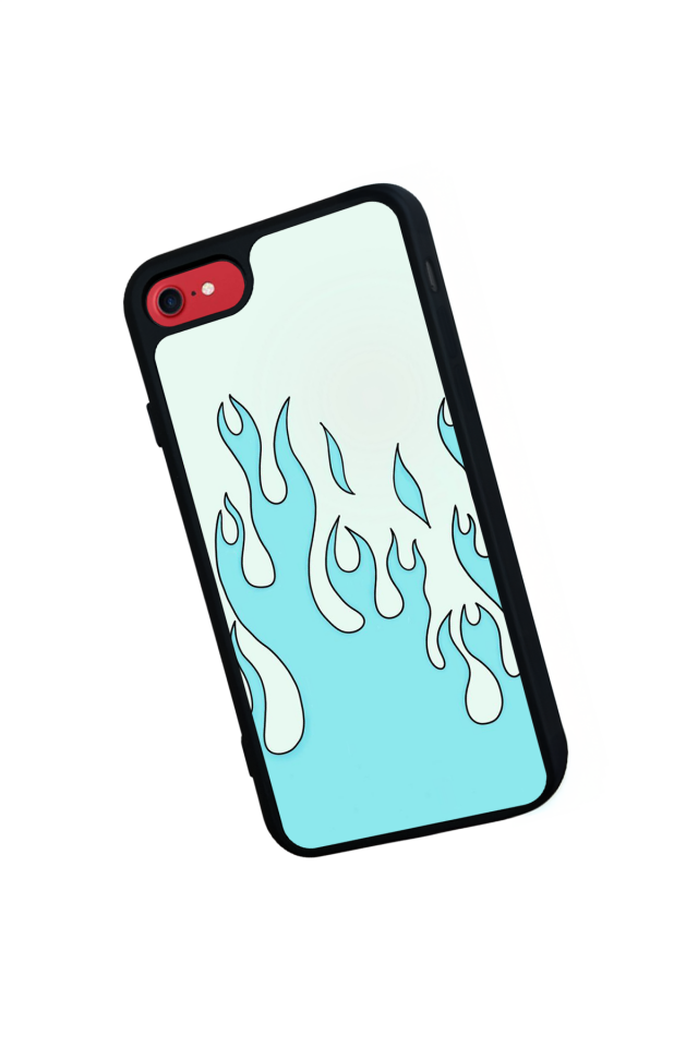 iPhone 7 Uyumlu Retro Flame Patterns Tasarımlı Glossy Premium Kılıf